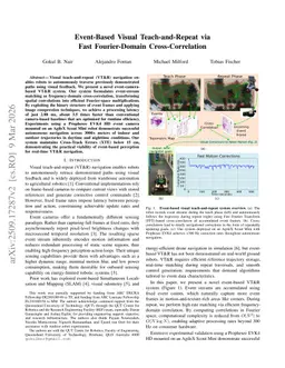 Event-Based Visual Teach-and-Repeat via Fast Fourier-Domain Cross-Correlation