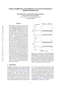 Scaling, Simplification, and Adaptation: Lessons from Pretraining on Machine-Translated Text