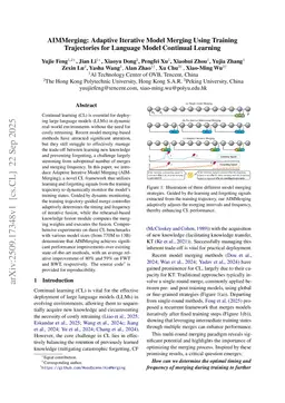 AIMMerging: Adaptive Iterative Model Merging Using Training Trajectories for Language Model Continual Learning