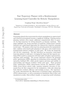 Fast Trajectory Planner with a Reinforcement Learning-based Controller for Robotic Manipulators