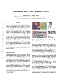 Vision Language Models Are Not (Yet) Spelling Correctors