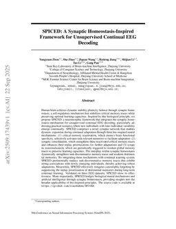 SPICED: A Synaptic Homeostasis-Inspired Framework for Unsupervised Continual EEG Decoding