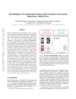 EmbodiedSplat: Personalized Real-to-Sim-to-Real Navigation with Gaussian Splats from a Mobile Device