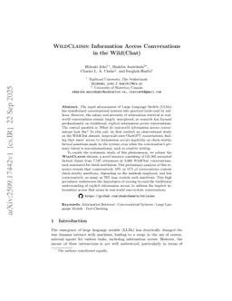 WildClaims: Information Access Conversations in the Wild(Chat)