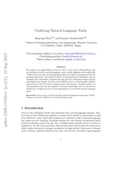 Codifying Natural Langauge Tasks
