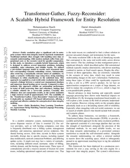 Transformer-Gather, Fuzzy-Reconsider: A Scalable Hybrid Framework for Entity Resolution