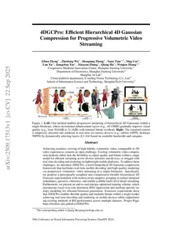4DGCPro: Efficient Hierarchical 4D Gaussian Compression for Progressive Volumetric Video Streaming