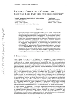 Bilateral Distribution Compression: Reducing Both Data Size and Dimensionality