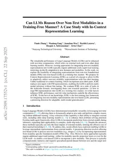 Can LLMs Reason Over Non-Text Modalities in a Training-Free Manner? A Case Study with In-Context Representation Learning