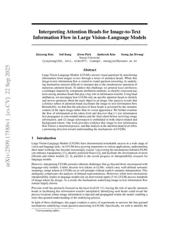 Interpreting Attention Heads for Image-to-Text Information Flow in Large Vision-Language Models