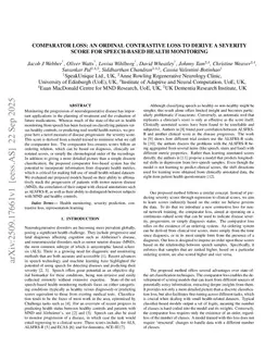 Comparator Loss: An Ordinal Contrastive Loss to Derive a Severity Score for Speech-based Health Monitoring