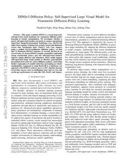 DINOv3-Diffusion Policy: Self-Supervised Large Visual Model for Visuomotor Diffusion Policy Learning