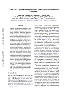 TASO: Task-Aligned Sparse Optimization for Parameter-Efficient Model Adaptation