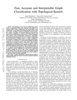 Fast, Accurate and Interpretable Graph Classification with Topological Kernels