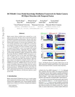 RCTDistill: Cross-Modal Knowledge Distillation Framework for Radar-Camera 3D Object Detection with Temporal Fusion