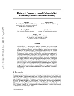 Flatness is Necessary, Neural Collapse is Not: Rethinking Generalization via Grokking