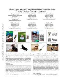 Multi-Agent Amodal Completion: Direct Synthesis with Fine-Grained Semantic Guidance