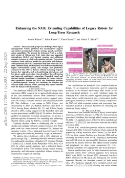 Enhancing the NAO: Extending Capabilities of Legacy Robots for Long-Term Research