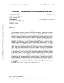 Efficient & Correct Predictive Equivalence for Decision Trees