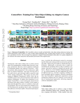 ContextFlow: Training-Free Video Object Editing via Adaptive Context Enrichment
