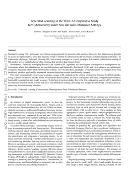 Federated Learning in the Wild: A Comparative Study for Cybersecurity under Non-IID and Unbalanced Settings