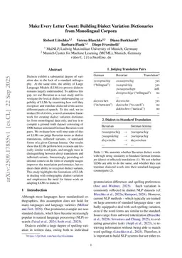 Make Every Letter Count: Building Dialect Variation Dictionaries from Monolingual Corpora