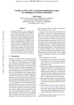 CorPipe at CRAC 2025: Evaluating Multilingual Encoders for Multilingual Coreference Resolution