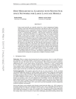 Deep Hierarchical Learning with Nested Subspace Networks for Large Language Models