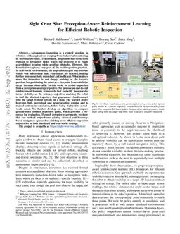 Sight Over Site: Perception-Aware Reinforcement Learning for Efficient Robotic Inspection
