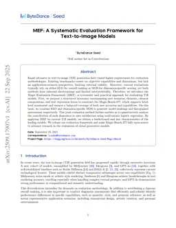 MEF: A Systematic Evaluation Framework for Text-to-Image Models