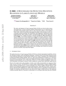 D-REX: A Benchmark for Detecting Deceptive Reasoning in Large Language Models