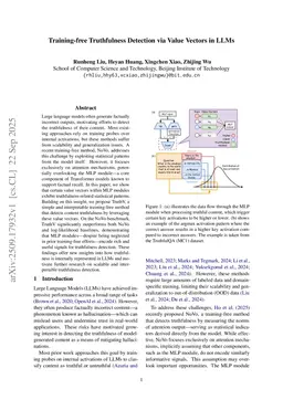 Training-free Truthfulness Detection via Value Vectors in LLMs