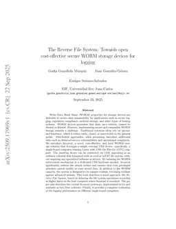 The Reverse File System: Towards open cost-effective secure WORM storage devices for logging