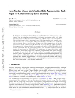 Intra-Cluster Mixup: An Effective Data Augmentation Technique for Complementary-Label Learning