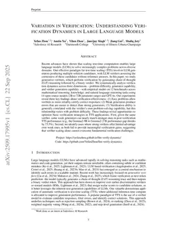Variation in Verification: Understanding Verification Dynamics in Large Language Models