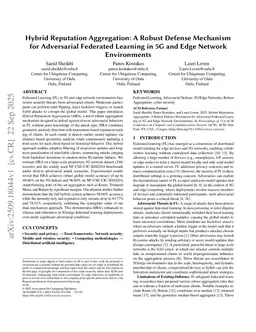 Hybrid Reputation Aggregation: A Robust Defense Mechanism for Adversarial Federated Learning in 5G and Edge Network Environments