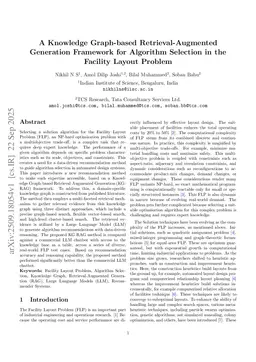 A Knowledge Graph-based Retrieval-Augmented Generation Framework for Algorithm Selection in the Facility Layout Problem