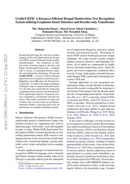 GraDeT-HTR: A Resource-Efficient Bengali Handwritten Text Recognition System utilizing Grapheme-based Tokenizer and Decoder-only Transformer