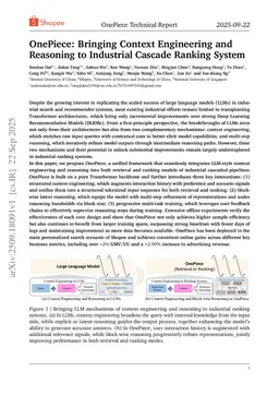 OnePiece: Bringing Context Engineering and Reasoning to Industrial Cascade Ranking System
