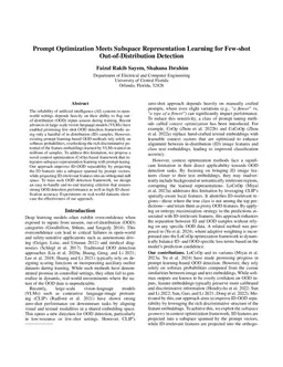 Prompt Optimization Meets Subspace Representation Learning for Few-shot Out-of-Distribution Detection