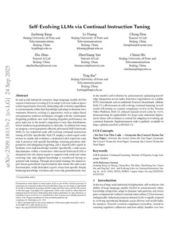 Self-Evolving LLMs via Continual Instruction Tuning