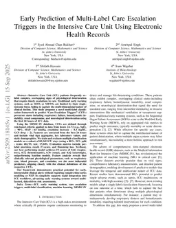 Early Prediction of Multi-Label Care Escalation Triggers in the Intensive Care Unit Using Electronic Health Records