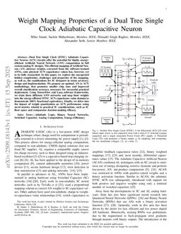 Weight Mapping Properties of a Dual Tree Single Clock Adiabatic Capacitive Neuron