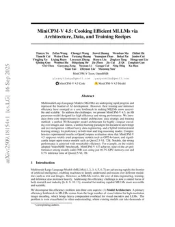 MiniCPM-V 4.5: Cooking Efficient MLLMs via Architecture, Data, and Training Recipe