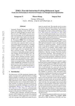 ZERA: Zero-init Instruction Evolving Refinement Agent - From Zero Instructions to Structured Prompts via Principle-based Optimization
