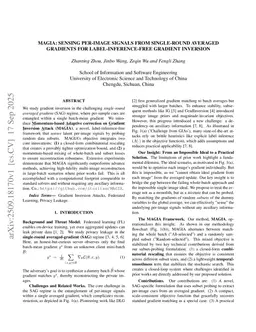 MAGIA: Sensing Per-Image Signals from Single-Round Averaged Gradients for Label-Inference-Free Gradient Inversion