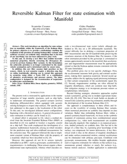 Reversible Kalman Filter for state estimation with Manifold