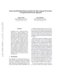 Improving Handshape Representations for Sign Language Processing: A Graph Neural Network Approach
