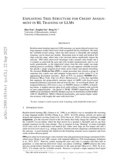 Exploiting Tree Structure for Credit Assignment in RL Training of LLMs