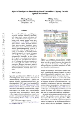 Speech Vecalign: an Embedding-based Method for Aligning Parallel Speech Documents